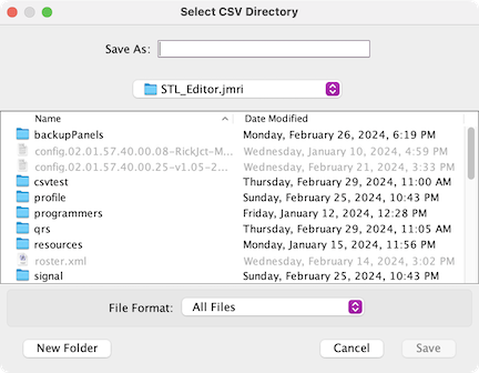 stl select export directory
